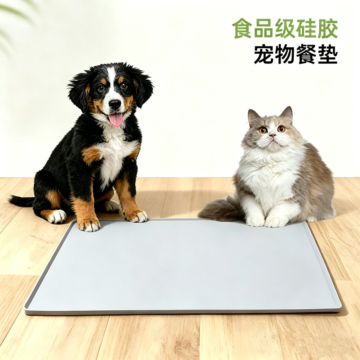 Silicone Pet Feeding Mat, Non-Slip Waterproof Dog Cat Bowl Mat, Easy Clean Placemat for Food and Water