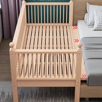 Solid Beech Wood Toddler Bed with Guardrail, Eco-Friendly Baby Co-Sleeper, Kids' Floor Bed