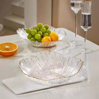 Glass Fruit Bowl Decorative Centerpiece for Living Room Coffee Table, Candy and Snack Dish