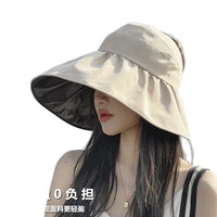 Women's Empty Top Sun Visor Hat Wide Brim UV Protection Fisherman Cap
