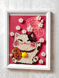 Lucky Cat Quilling Art Kit for Beginners with Tools and Frame