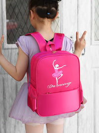 Kids Dance Backpack Ballet Bag for Girls with Dancer Print, Large Capacity