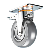 Heavy Duty Swivel Caster Wheels with Brake for Carts and Racks, Silent, Waterproof, Rustproof, Wear-Resistant