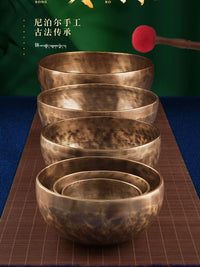Handmade Tibetan Singing Bowl Set for Meditation & Yoga - Copper Sound Bowl with Mallet & Cushion