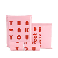 Pink Waterproof Poly Mailer Bags with English Print, Thickened Shipping Envelopes for Packaging and Mailing