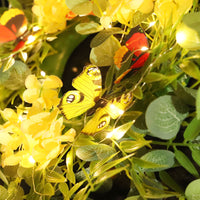 Artificial Eucalyptus Bamboo Leaf Butterfly Wreath for Home Decor