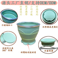 Portable Silicone Folding Cup for Travel and Outdoor Activities, Food-Grade Collapsible Mouthwash Cup