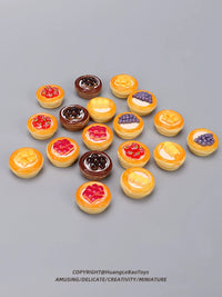 Mini Simulation Egg Tart Play Food Set for Kids, Miniature Dessert Cake Model Toys for Pretend Play