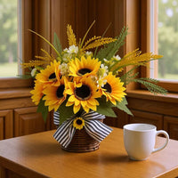 Sunflower Basket Wreath for Autumn Harvest Festival and Thanksgiving Decor