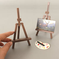 Miniature Dollhouse Art Easel with Sketchpad and Frame, Simulation Model for Dollhouse Decor