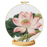 Elegant Lotus Embroidery Kit for Beginners - DIY Decorative Art