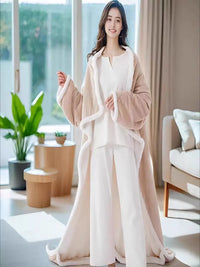 Wearable Flannel Heated Blanket with Sleeves, Lamb Velvet Electric Throw for Home and Office
