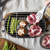 Small Happiness Cast Iron BBQ Grill Oval Roasting Pan Charcoal Household Outdoor Portable Multifunctional Durable Grill