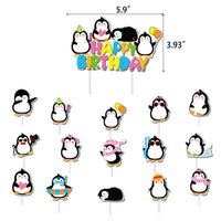 Penguin Theme Party Decoration Kit with Banner, Balloons, and Cake Toppers for Kids' Birthday