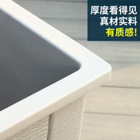 Outdoor Square Large Caliber Plastic Planter Box for Trees and Fish, Thickened Cement-Look Pot for Malls and Courtyards
