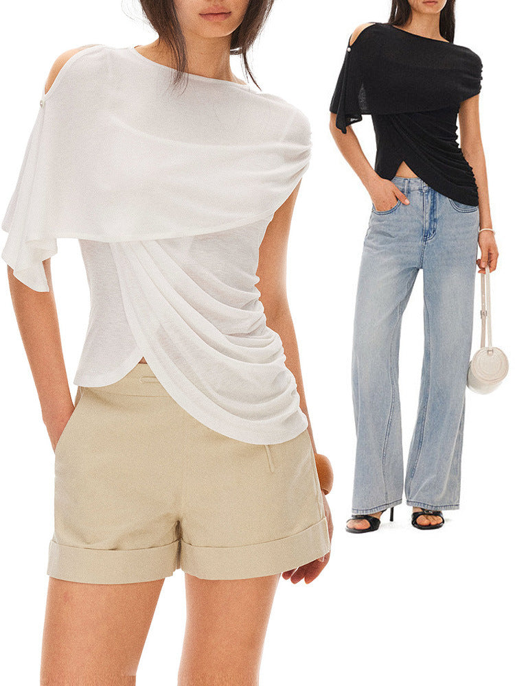 Linen Tencel Lyocell Camisole Top with Relaxed Shawl Slim Fit Set for Women