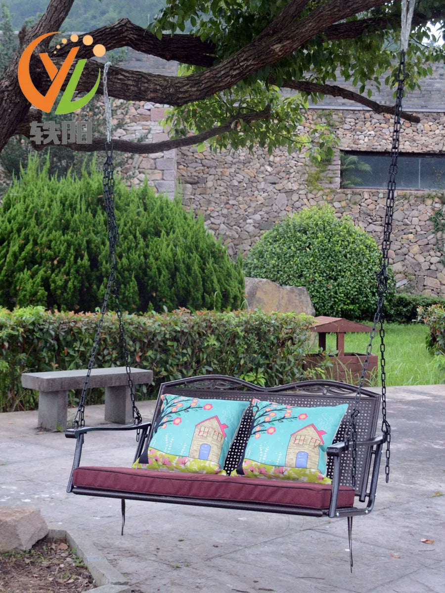 Yiyang Indoor Outdoor Patio Wicker Swing Chair Double Hammock with Stand