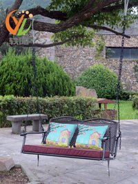 Yiyang Indoor Outdoor Patio Wicker Swing Chair Double Hammock with Stand