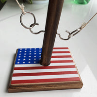 Wooden Ring Toss Hook and Shot Ladder Game for Interactive Play