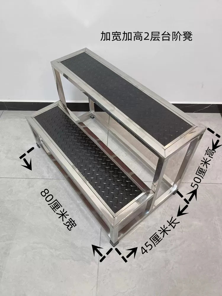 Stainless Steel Wide Step Stool for Home and Warehouse Use