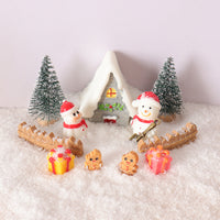 Christmas Dollhouse Miniature Snow Scene Decoration Set