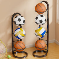Foldable Sports Ball Storage Rack for Basketball, Football, Volleyball - 5-Tier Organizer for Home Gym Equipment