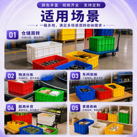 Heavy-Duty Stackable Plastic Storage Container with Lid for Industrial Logistics and Warehouse Storage