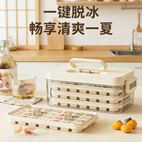 Ice Cube Tray with Press-Type Lid and Storage Bin, Food-Grade Silicone Ice Maker for Home Freezing