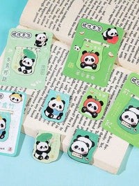 Cute Panda Magnetic Bookmarks for Students, Cartoon Reading Page Clips
