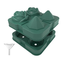 Silicone Whiskey Ice Cube Molds - Creative 4-Cavity Rose & Cube Ice Trays