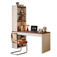 Corner Desk with Bookshelf and Cabinet, L-Shaped Computer Desk for Home Office or Study