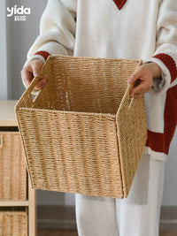 Woven Iron Art Rattan Storage Basket for Snacks and Sundries