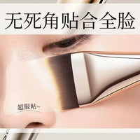 Angled Crescent Foundation Brush for Seamless Blending and Concealing