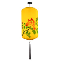 Outdoor Chinese Style Hand-Painted Fabric Lantern for Teahouse and Scenic Decor