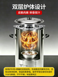 Portable Outdoor Charcoal Rotisserie Grill for Chicken and Duck Roasting
