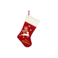 Christmas Stocking Embroidered Gold Stamping Candy Gift Bag Fireplace Hanging Decoration