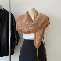 Japanese Style Tasseled Triangle Scarf Shawl for Women - Winter Neck Warmer