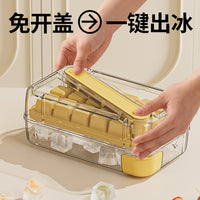 Press-Type Ice Cube Tray with Lid for Home Refrigerator, Quick Release Ice Box
