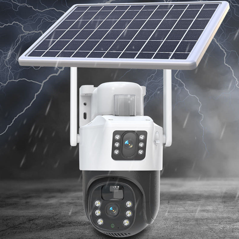V380Pro Outdoor Solar 4G Dual-Lens Security Camera 360° HD Night Vision Waterproof