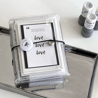 Transparent M5 3-Fold Loose-Leaf Journal with 3-inch Kpop Photocard Storage and DIY Diary Function