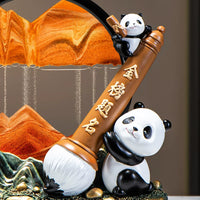 Good Luck Panda Pen Holder with Quicksand for Students, Graduation & Exam Gift