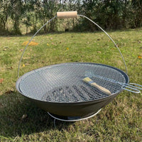 Cast Iron Charcoal BBQ Grill for Outdoor Home Use with Complete Tool Set