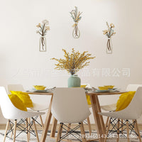 Minimalist Metal Flower Vase Wall Decor Art Craft Ornament for Living Room