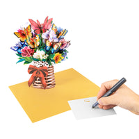 3D Pop-Up Mother's Day Greeting Card with Lace Butterfly Design