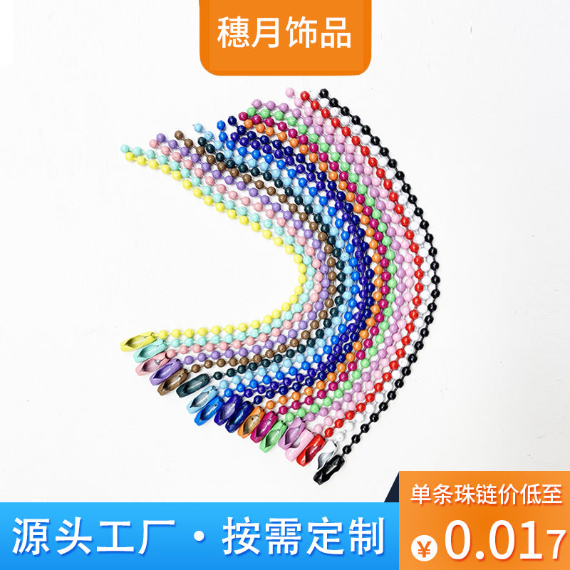 2.4mm Colorful Ball Chain for DIY Jewelry Making and Craft Projects