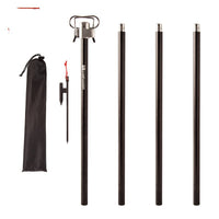 Outdoor Camping Light Stand Pole Aluminum Alloy Portable Telescopic Lamp Post Hanger Lightweight Camping Ground Insert Lamp Holder Double Hook