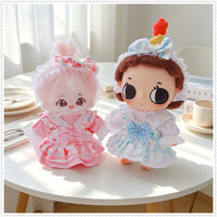 Doll Clothes Set for 10cm Dolls - Pink Plaid or Blue Plaid Outfits
