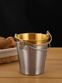 Creative 304 Stainless Steel Ice Bucket Snack Fry Bucket for Bars and Restaurants