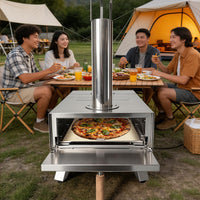 Portable Outdoor Stainless Steel Pizza Oven with Detachable Design for Home Use