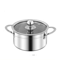 Mini Stainless Steel Hot Pot with Double Handles, 16cm Individual Shabu-Shabu Soup Pot